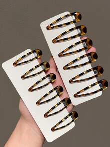 8/16 piezas Pinzas para el cabello de mujer con estampado de leopardo, elegantes pinzas para el flequillo y los lados, adecuadas para uso diario, recomendadas como accesorios de regalo para el cabello, pinzas de garra, ganchos para el cabello, pasadores para el cabello - Multicolor - Ver 3