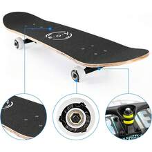 Patineta EOYIZW, Patinetas para Principiantes, Niños y Adultos, 31 Pulgadas, 9 Capas de Madera de Arce Canadiense, Patinetas Estándar para Adolescentes, Doble Curvatura Cóncava, Patineta Completa. - 1 - Ver 6