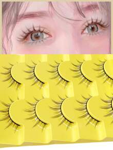 5对自然逼真的整片式卡通仙女透明假睫毛 - 查看 2