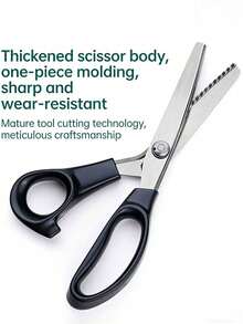1pc Stainless Steel Serrated Scissors, 5MM Triangle Teeth Fabric Cutting Shears, DIY Sewing Scissors With Saw-Tooth Blade - Serrated - View 12