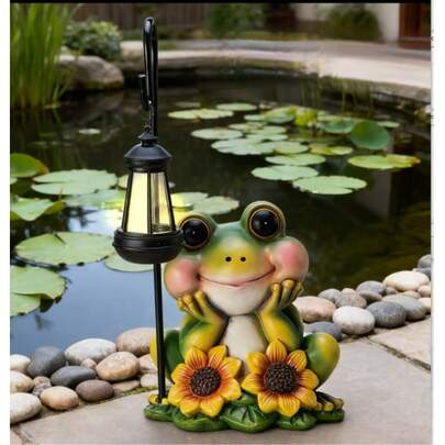 创意2D打印兔子和青蛙造型摆件，花园庭院仙女装饰摆件