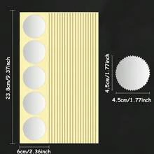 20Sheets 45mm Round Scalloped Edge Embossed Seal Stickers DIY Golden & Silvery Certificates Seals For Wedding Invitations, Documents & Envelopes - 20pcs - View 2