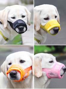 1个/可调节尼龙网眼狗面罩，透气狗面罩，防咬防嚎叫宠物面罩，带可调节绳子的狗面罩 - 彩色 - 查看 6