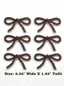 6 miếng vá nơ dây thừng Coquette kiểu miền Tây nước Mỹ, thêu, có thể ủi lên. - Nhiều màu - Xem 3