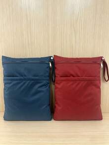 2 Packs Water-Resistant Wet Dry Bags, Dual Pocket Design, Reusable Diaper Bag & Travel Storage Pouch - Multicolor - View 16
