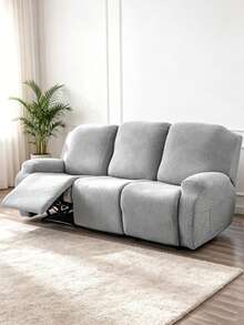 Bộ bọc ghế sofa ngả lưng 1/2/3 chỗ ngồi, chất liệu co giãn jacquard, dùng cho ghế sofa ngả lưng, ghế thư giãn, bọc đồ nội thất, 4/6/8 chiếc. - Màu Xám nhạt - Xem 8