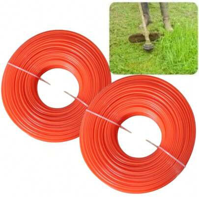 割草机绳，通用割草机线，园艺工具，通用耐磨割草头绳，2.4毫米 30米，除草和切割油炸面团扭结锯齿割草头的通用配件，户外园艺工具配件