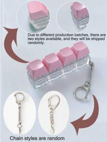 1pc Novelty Keyboard Cap Keychain - Colorful Clicky Desktop Toy, Stress Relief And Anxiety Reducer, Fun Office Decor, Unique Gift Choice - Multicolor - View 5