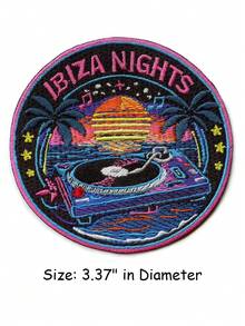 1pc Spain Ibiza Night Life Travel Patch Iconic Vacation Destination Embroidered Iron On - Multicolor - View 3