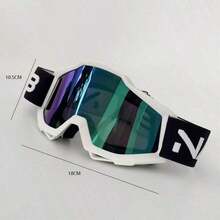 Fashionable And Colorful Motorcycle Goggles, Ski Goggles, Snowmobile Goggles, Outdoor Sports Goggles, Motorcycle Goggles, Riding Goggles, Outdoor Sports Windproof Goggles, Off-Road Riding Goggles, Goggles, 1 Pair - C11 白色鏡框透明鏡片 - 查看 4
