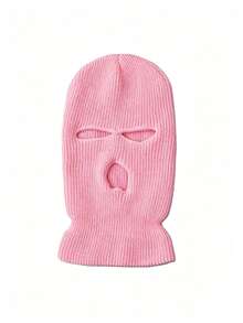 1 Ski Mask For Men And Women, Y2K Style, Candy Color, Thickened Three-Hole Hat, Balaclava, Face Mask, Outdoor Casual, Versatile, Winter Warm, Cold Hat, Suitable For Daily Commuting - Solid Color - View 8