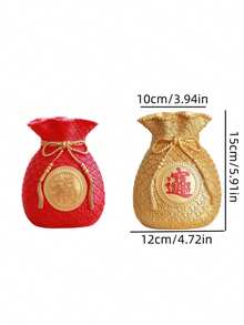 1个零钱包造型装饰品 | 象征财富积累和繁荣昌盛。它具有双重功能——既可以用作存钱罐，也可以用作装饰花瓶。无论放置在家中、客厅、酒吧还是咖啡馆，它都是一件理想的装饰品。 - 彩色 - 查看 3