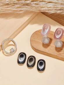 Bộ 2/3 nam châm rỗng hình mắt mèo bao gồm các vòng đa chức năng, nam châm vuông và tấm sắt hai đầu - Dụng cụ dành cho người làm móng nghiệp dư, không cần kỹ năng để tạo hiệu ứng nghệ thuật mắt mèo trên móng tay. - Nhiều màu - Xem 6