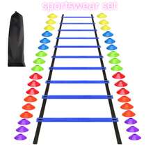 1 Set Outdoor Agility Ladder Training Kit, Includes Football Training Equipment: Agility Ladder, Resistance Bands, Marker Discs, High Jump Rope And Storage Bag - (Set 3) 1 Agility Ladder + 36 Sign Discs - View 8