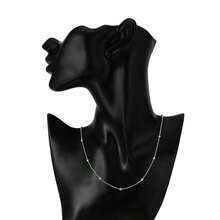 925 Sterling Silver Plated Smooth Bead Chain Necklace, 16-24 Inches Long, Suitable For Women And Men, Fashionable Charming Wedding Engagement Jewelry - Silver - View 2