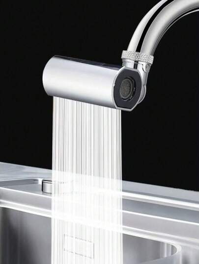 4 modos Aireador de grifo de cocina giratorio 360°, Cabezal de grifo multifunción con ahorro de agua con rociado de espuma/ducha/hoja/cascada, Cabezal de grifo universal para fregadero