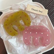 3/1pc 2026 New Polka Dot M-Shaped Hair Clip, Fashionable Hair Accessory, Elegant Hair Clip For Beach/Wig, Summer Vacay Beach Claw Clips - Multicolor - View 3
