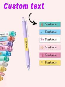 60 etiquetas personalizadas con nombre, pegatinas personalizables - etiquetas para envolver regalos con, resistentes al agua, artículos de papelería, oficina, escuela y hogar - regalo perfecto de vuelta a la escuela para estudiantes - Multicolor - Ver 2