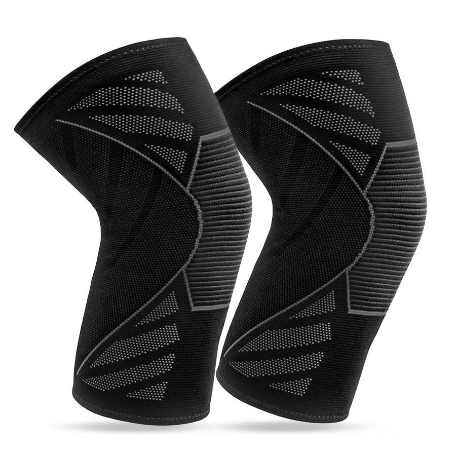 1pc Black Lightweight Sports Knee Pad, Breathable Knee Support For Running, Basketball, Dance, Fitness, Unisex - Black - View 1