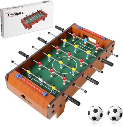 Mesa de Futbolito para Niños y Adultos, Juego de Puzzle de Fútbol Portátil, Futbolín Incluye Pelotas y Accesorios, Fácil de Montar, para Salas de Juegos, Hogares y Oficinas, 50x25.5x15.5cm