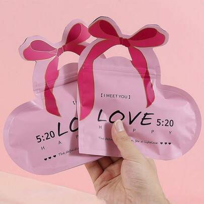 100pcs Self Sealing Storage Bags, Jewelry Storage Self Sealing Packaging Bags, Gift Self Sealing Bags, Gift Self Sealing Bags, Heart-Shaped Pattern Self Sealing Bags, Reusable, Convenient And Fast, Suitable For Holiday, Birthday, Wedding, Party Gift Packaging Bags, Daily Storage Bags And Gift Self Sealing Bags. ﻿