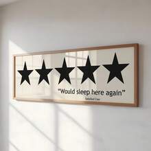1pc Frameless "I Will Sleep Here Again" 5-Star Humorous Bedroom Wall Art Canvas Poster Print, Suitable For Living Room And Dorm Decor - Font - View 1