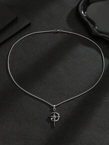 1 chiếc vòng cổ mặt dây chuyền hình trăng lưỡi liềm và ngôi sao thời trang cho Halloween, vòng cổ choker mặt dây chuyền hình thánh giá tối giản sang trọng dành cho cả nam và nữ, quà tặng gia đình, quà sinh nhật, phụ kiện mùa hè. - Bạc - Xem 12