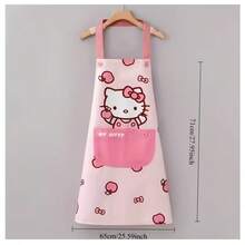 SANRIO 三丽鸥Hello Kitty围裙 - 可爱粉色PVC厨房围裙，带口袋，设计光滑，适合居家烹饪、清洁，经久耐用，防污，粉色系，充满少女心 - 多色 - 查看 8
