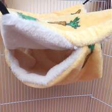 Chiếc võng tổ bằng bông dày, ấm áp, hai lớp dành cho sóc bay, chuột hamster và sóc. - Xem 4