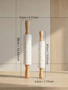 1pc Multi-Functional Color Silicone Rolling Pin: With A Solid Wood Anti-Slip Appearance, No Odorit Is Durable And Labor-Saving,Suitable For Making Cookies, Pizza Crutches, And Daily Baking At Home, ,No Odor Non-Sticky Easy Clean - Multicolor - View 2