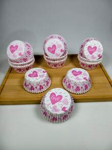 100/200 chiếc giấy lót bánh cupcake hình trái tim màu hồng/đỏ, đường kính 11cm, thiết kế họa tiết trái tim và tình yêu, thích hợp cho các buổi họp mặt gia đình, đám cưới, sinh nhật, ngày Valentine, Giáng sinh và các dịp khác. - Xem 6