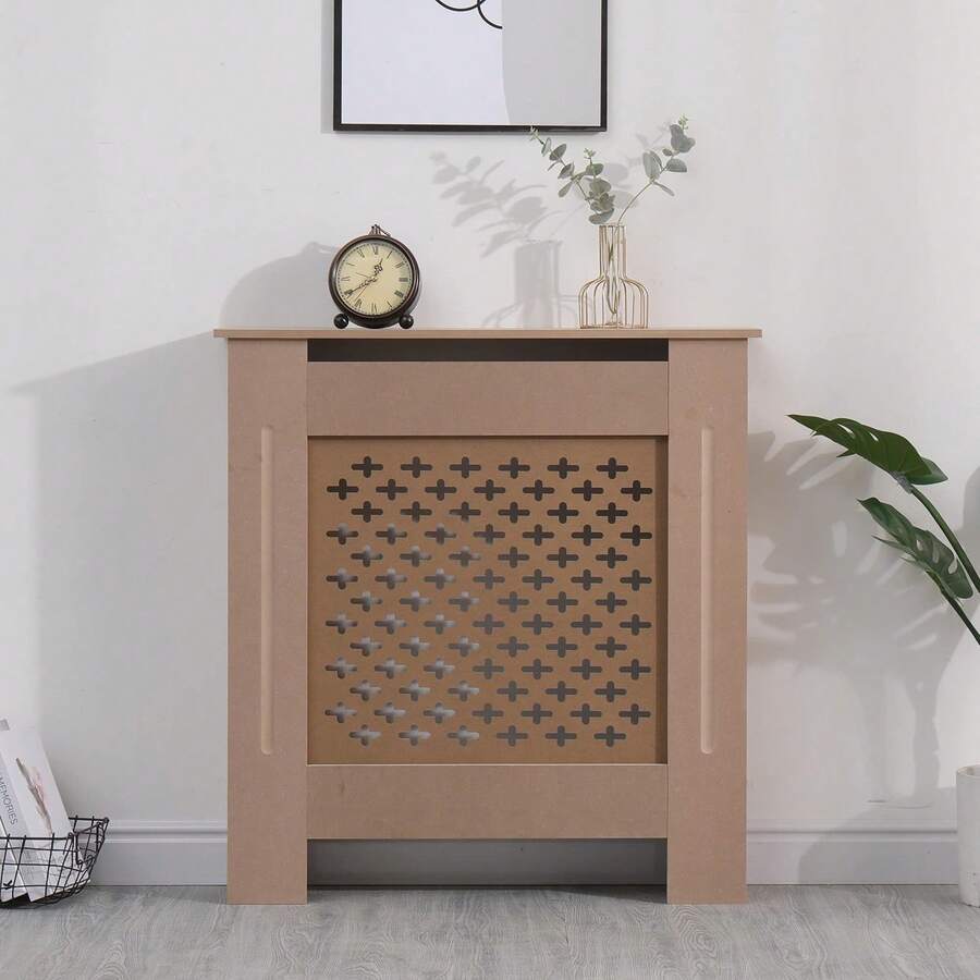 MDF Radiator Cover White Grey Unfinished Pattern Small Medium Large Sizes - Small Unfinished - View 1