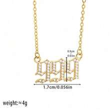 1pc European And American Fashion Style Cubic Zirconia Personalized Design Number 111-999 Angel Pendant Necklace For Women - Yellow Gold - View 3