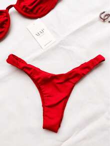 Underwire Bikini With Half-Cup Bra And Thong Bottom With Adjustable Straps. - Anillo rojo (ala delta) - Ver 2