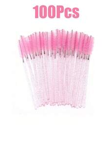 100pcs Disposable Mascara Wands, Crystal Eyebrow Brush, Eyelash Extension, Eyelash & Makeup Brushes - Multicolor - View 16
