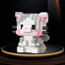 可愛動物微粒積木系列，ABS樹脂材質，包含：牛、無尾熊、起司貓、兔子、無尾熊、豬、大象等可愛動物造型。兒童堆疊積木玩具套組，3D組裝積木，柔軟紓壓小飾品，創意DIY教育手工禮物，培養兒童精細動作技能與手眼協調，提升專注力與耐心。生日禮物，女孩禮物 - 彩色 - 查看 18