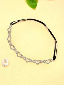 1pc Silver Sexy Rhinestone Hollow Heart Thigh Chain, Body Jewelry For Women, Suitable For Parties, Galas, Runway Shows - Bạc - Xem 3