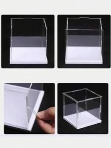 1pc Elegant Transparent Acrylic Display Cabinet With Door, Assembled Display Box - Dust-Proof Multi-Functional Storage Solution Suitable For Collectibles, Shoes, Bags And Cosmetics | Perfect Choice For Home And Office Decor - Open Door White - View 8