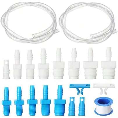 Outus 20 Pcs Master Cylinder Bleeder Kit Compatible With 14151, Brake Bleeding Kit With 22" Clear Hose, Clip, PTFE Tape, SAE And Metric Fittings Universal, Brake Cylinder Master Bleeder