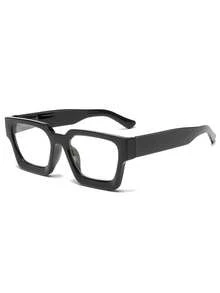 1 par rektangulära bågar med lätta läsglasögon för män och kvinnor - svart ram - Visa 11