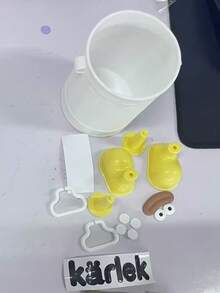 Soporte de bolígrafo con diseño de personaje de dibujos animados, organizador de escritorio de gran capacidad, diseño minimalista retro para oficina y estudiantes - A - Ver 6