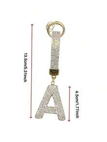 Sparkling Crystal Letter Keychain - Shiny Alloy Pendant, Suitable For Bags And Backpacks - Perfect Gift For Birthday And Special Occasions, Keychain, Ring, Bag, Backpack Decor, Car Decor, Gift For Women And Girls, Wallet And Handbag Accessories, Letter A-Z - Bạc - Xem 11
