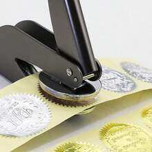 20Sheets 45mm Round Scalloped Edge Embossed Seal Stickers DIY Golden & Silvery Certificates Seals For Wedding Invitations, Documents & Envelopes - 20pcs - View 3