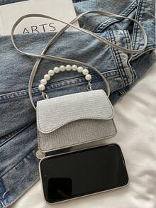 Túi đeo chéo thời trang mới năm 2026, túi xách tối giản sành điệu dành cho nữ. - Bạc - Xem 3