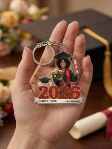 1pc Customizable Graduation Acrylic Keychain,Custom Photo & Text Graduation Keychain Acrylic Grad Keepsake,Graduation Keychain Class Of 2026 Graduation Gift For Her/Him - Multicolor - View 5