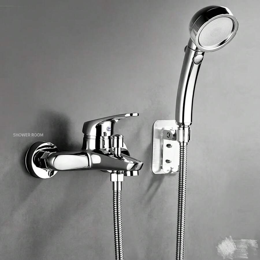 简易淋浴喷头浴室淋浴套装，壁挂式恒温淋浴系统带增压淋浴喷头 - B - 查看 1