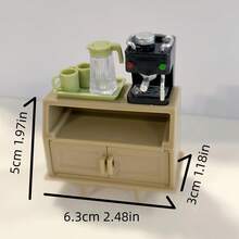 1:12 Scale Mini Cabinet - Small Open Shelving Unit, Miniature Living Room Furniture, 3D Model And Model Building - Brown - View 5