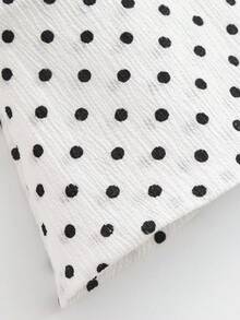 Elastic Polka Dot Halter Neck Top White - White - View 9