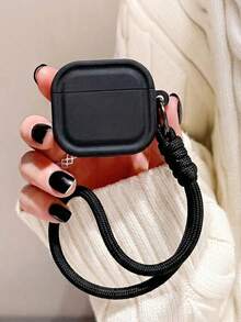 适用于 4/3 Pro/2 Pro/3 的哑光黑色软硅胶保护套，带腕带，防丢防震耳机套 - 黑色 - 查看 2