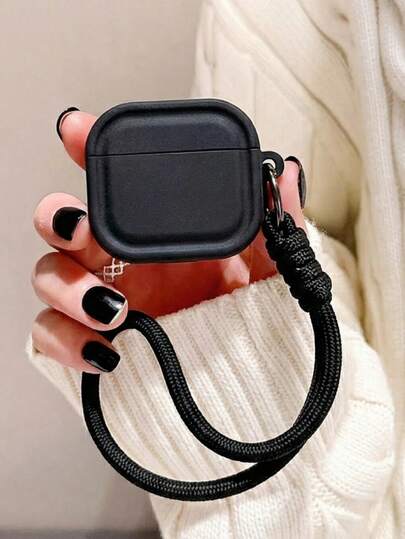 适用于 4/3 Pro/2 Pro/3 的哑光黑色软硅胶保护套，带腕带，防丢防震耳机套